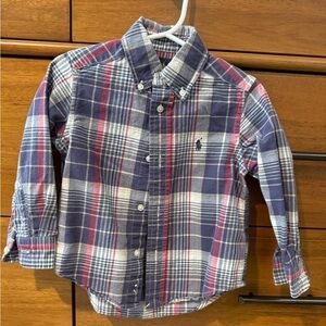 Polo by Ralph Lauren Kids Plaid Button Down Shirt - Blue and Pink